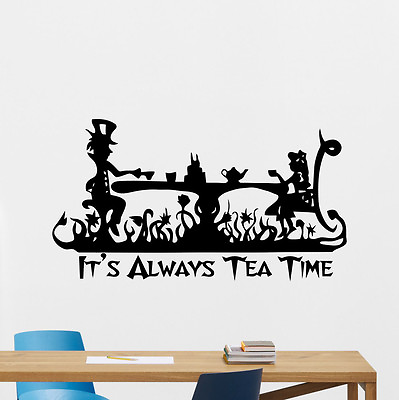 #ad Alice In Wonderland Wall Decal Tea Time Kitchen Vinyl Sticker Art Poster 133crt $29.97
