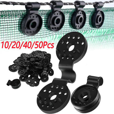 #ad 1 100PCS Shade Cloth Plastic Clip Netting Black Clips For Greenhouse Garden New $9.99