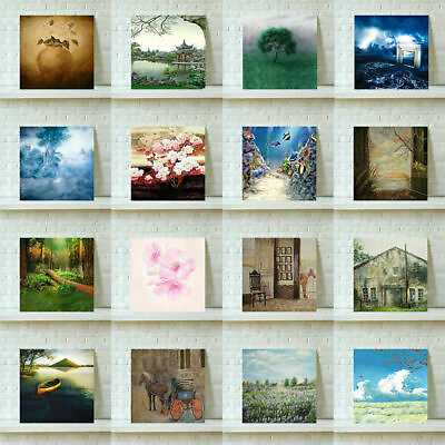 #ad Retro Square Wall Hanging Oil Canvas Picture Art Painting Painted Home Decals $6.63