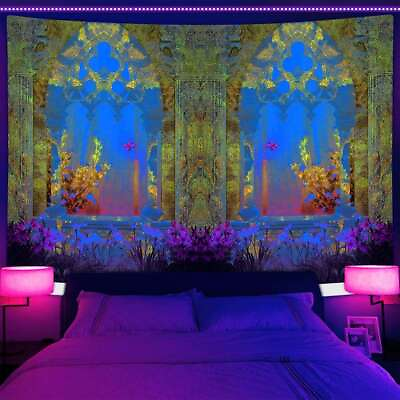 #ad #ad Medieval Windows Large Wall Art Poster Blacklight Tapestry UV Reactive Fabric $18.98