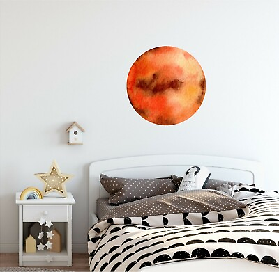 #ad Watercolor Planet Mars Wall Decal Removable Fabric Vinyl Wall Sticker Nursery $44.99
