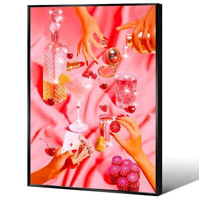 #ad #ad Trendy Wall Decor Aesthetic Posters Pink Wall Art Funky Bedroom Decor For... $54.31
