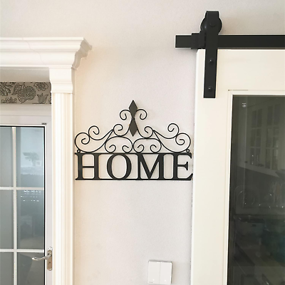 #ad #ad Scrolled Home Word Wall Decor Metal Wall Mounted Plaque Door Art Sign Decorati $32.48