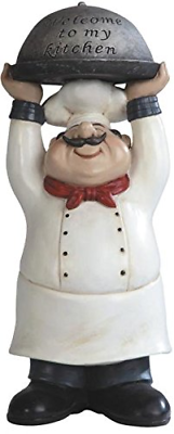 #ad Chef holding Welcome to My Kitchen Tray Figurine $45.98
