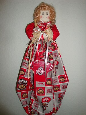 #ad Ohio State Kitchen Theme Plastic Grocery Bag Holder Dispenser Dolls $20.00