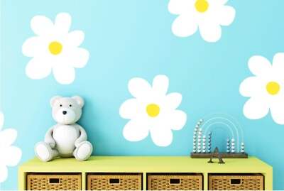 #ad Daisy Vinyl Wall Decals Large Daisy Wall Stickers Removable Decals Hand Drawn C $142.10