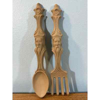#ad #ad Ceramic Fork And Spoon Wall Art Vintage 70#x27;s 14” Tall Hanging Decor Kitchen Home $29.99
