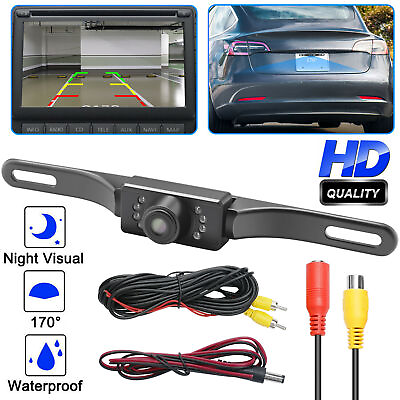 #ad 170° Car Rear View Reverse Backup Parking Camera HD Night Vision Waterproof 7LED $10.50