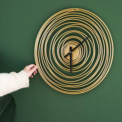 #ad Luxury Wall Circle Clock Nordic Abstract Clock Metal Wall Art Home Decor Clock $51.87