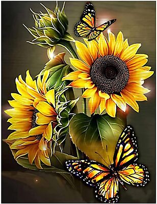 #ad #ad Sunflower Butterfly Diamond Painting Kits for Adults Full Drill 5D DIY Art $12.25