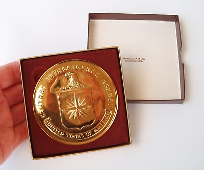 #ad 1988 Medallic Art Co. Central Intelligence Agency CIA Bronze Medallion with Box $499.98