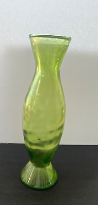 #ad Vintage Unusual Our Glass Vase 1950s Italian Art Deco Vessel Odd Vase $15.00