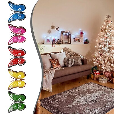 #ad 5PC Colorful Metal Butterfly Yard Garden Decor Outdoor Lawn Wall Art Metal Decor $13.91