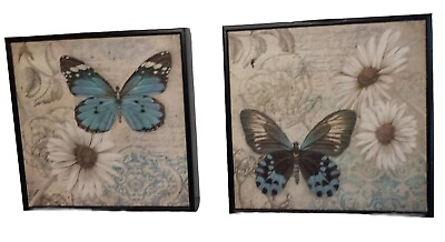 #ad quot;Butterfly Garden IIquot; Wall Art Set 2 Matching Set Small $49.99