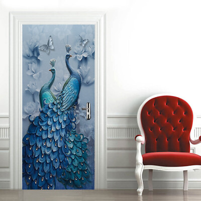 #ad 3D Peacock Self Adhesive Bedroom Living Room Door Mural Wall Sticker Decals $28.79