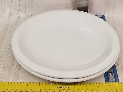 #ad Pottery Barn Heavy Restaurant Ware Du Jour White Set Of 2 Dinner Plates $32.59