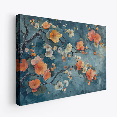#ad Flower Tree Vintage Art Design 2 Horizontal Canvas Wall Art Prints Pictures $84.99