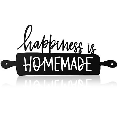 #ad Kitchen Wall Art Decor Happiness Is Homemade Metal Sign Rustic Farmhouse Kitc... $27.26