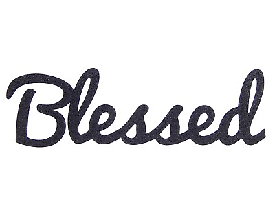 #ad Blessed Word Art Sign Home Kitchen Decor Wall Hanging Cursive Script Typography $10.99