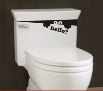 #ad Sticker Connection Toilet Monster Hello Bathroom Wall Art Decal Funny $2.99