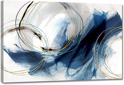 #ad Wall Art Canvas Abstract Art Paintings Blue Fantasy Colorful Graffiti on White $146.13