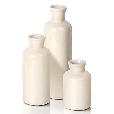 #ad Ceramic Vase for Decor Set of 3 Small Vases Ceramic Vases for Rustic Home De... $26.69