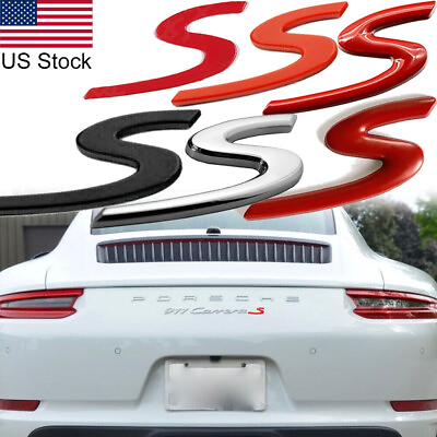 #ad For Porsche Cayenne Panamera 718 911 1x S Letter Rear Trunk Badge Emblem Sticker $13.99