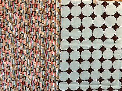 #ad Two Coordinating Blue Brown Fabrics Pixie Pops amp; Disco Dot 3 Yards $9.62