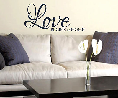 #ad LOVE BEGINS AT HOME Wall Art Decal Quote Words Lettering Decor Saying DIY $11.07