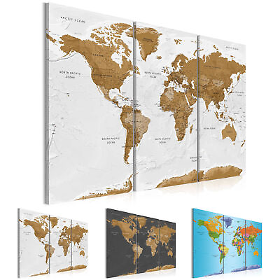 #ad WORLD MAP Canvas Print Framed Wall Art Picture Photo Image k A 0104 b f $94.99
