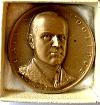 #ad Calvin Coolidge Presidential Solid Bronze Art 1 1 4” Medal Medallic Art Co $47.49