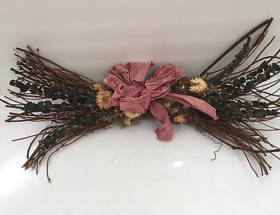 #ad #ad Shabby chic country wall over the door floral arrangement natural twig branches $19.95