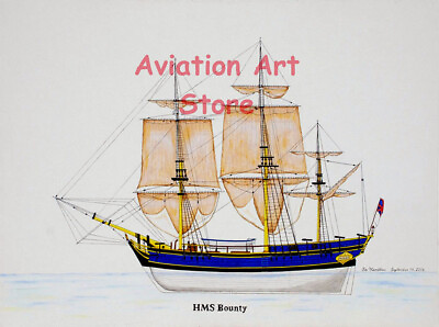 H.M.S. Bounty Original Acrylic Painting by Artist Ernie Boyette $1600.00