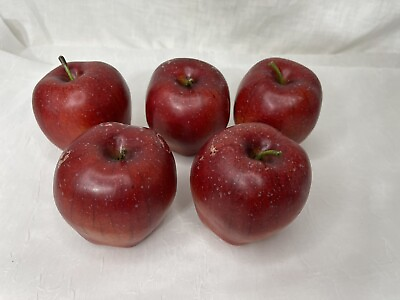 #ad Lot 5 Faux Fake Red Delicious Apples Teacher Country Kitchen Decorations $9.99