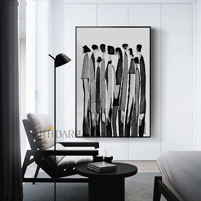 Black White Abstract Character Poster Canvas Painting Art Wall Living Home Decor $10.99