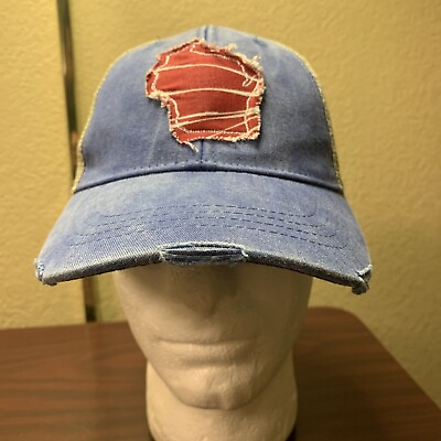 #ad Adams Gracie Designs Wisconsin red rustic state hat snapback adjustable $19.34
