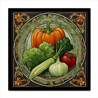 #ad Ceramic Tile Vegetables Art Nouveau Kitchen Backsplash Home Decor $15.95