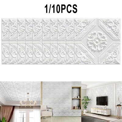 #ad #ad Tile Brick Wall Sticker Self Adhesive Waterproof Foam Panel Home DIY Decor $8.55