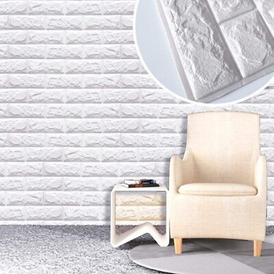 #ad 20pcs 3D Brick Wall Stickers Self Adhesive Panel Decal PE Background Wallpaper $49.98