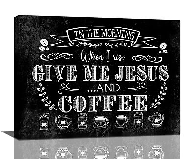 #ad Vintage Coffee Kitchen Decor Wall Art Rustic Black And White Coffee Sign Cafe... $93.39