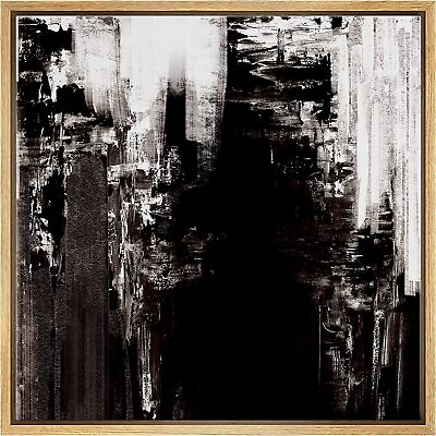#ad Black and White Abstract Wall Art Framed Canvas Print $39.59