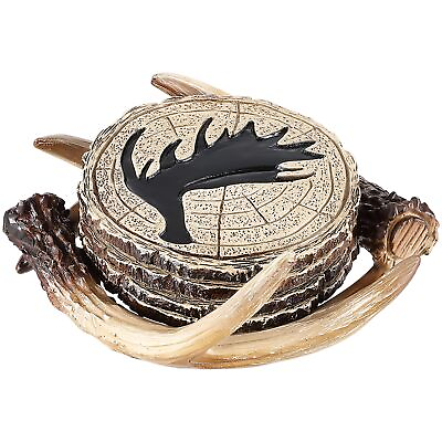 #ad #ad Deer Antler Drink Coaster Set of 4 Pieces Hunting Coasters Outdoors Rustic Ca... $41.39