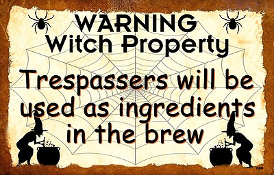#ad Witch Property WALL DECOR DISTRESSED RUSTIC HARD WOOD UNIQUE SIGN PLAQUE $14.99