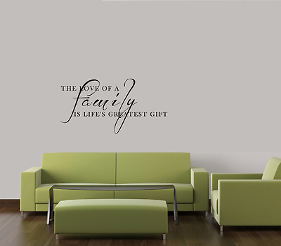 #ad LOVE OF A FAMILY GIFT VINYL WALL DECAL LIVING ROOM QUOTE LETTERING STICKER QUOTE $12.35