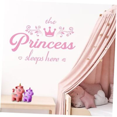 #ad Princess Wall Decals Pink Crown Wall Stickers for Nursery Bedroom Girls Kids $19.10