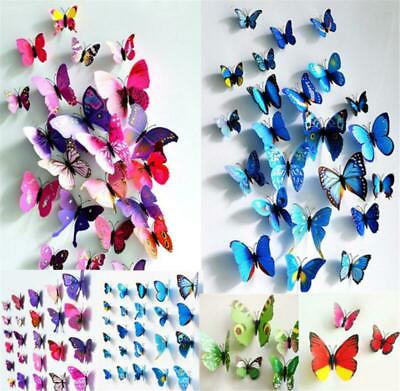 #ad 12Pc 3D Butterfly Wall Decal Mural Sticker Removable PVC DIY Home Decor Stickers $2.67