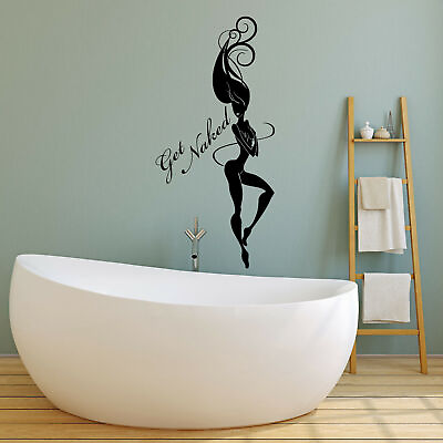 #ad Vinyl Wall Decal Get Naked Quote Sexy Girl Body Bathroom Decor Stickers 4217ig $69.99