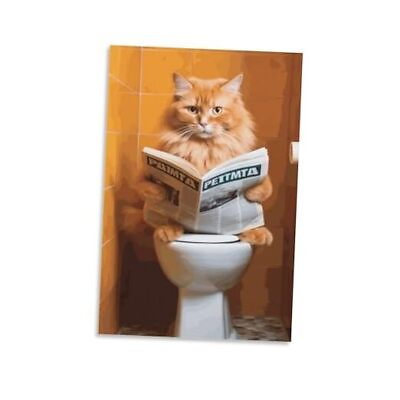 #ad Funny Bathroom Canvas Wall Art Dog Animal Reading the 16x24inch Unframe 11 cat $29.85