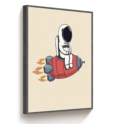 #ad Space Wall Art Framed Canvas Wall Art Space Poster Astronaut Decor Space Pi... $66.38