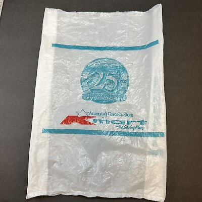 #ad Vintage 1987 KMART 25th anniversary plastic shopping bag without handles 15”x9” $12.00